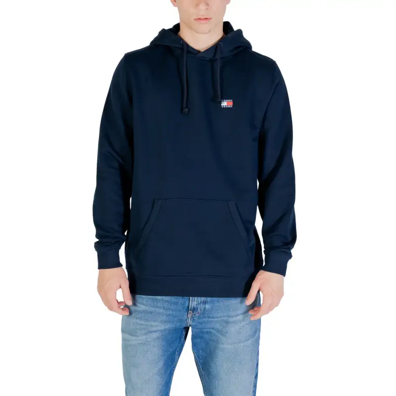 Felpa Uomo Tommy Hilfiger Jeans con Cappuccio in Cotone Organico Blu - blue / S
