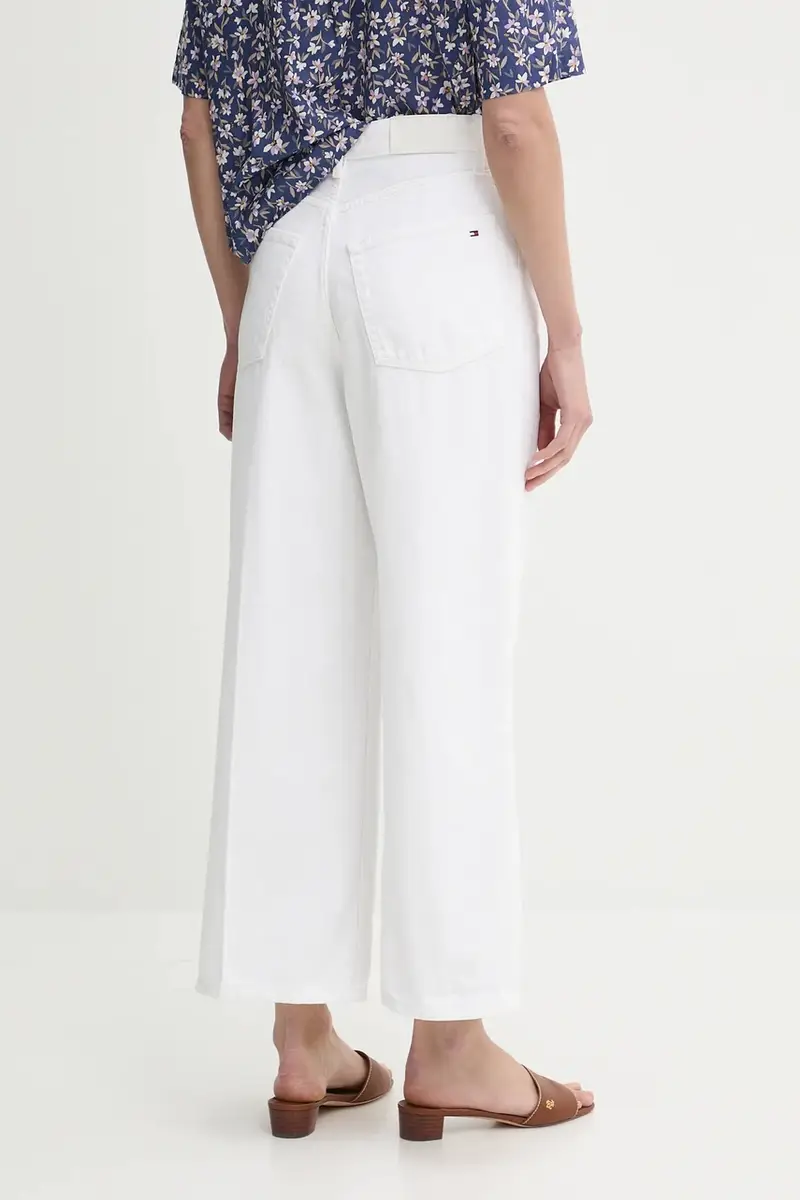 jeans in cotone colore bianco WW0WW44363 miniatura 3