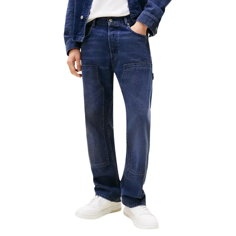 Jeans Uomo Tommy Hilfiger in Cotone Organico Blu A/I - blue / W33_L32