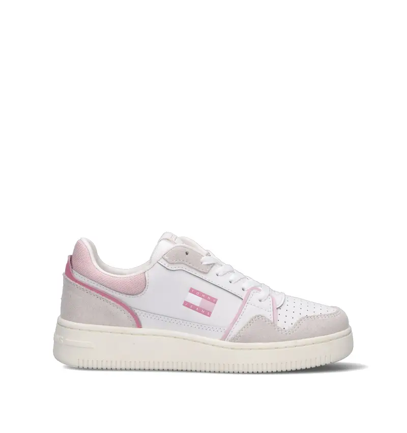 Sneaker donna bianca/rosa in pelle Vario