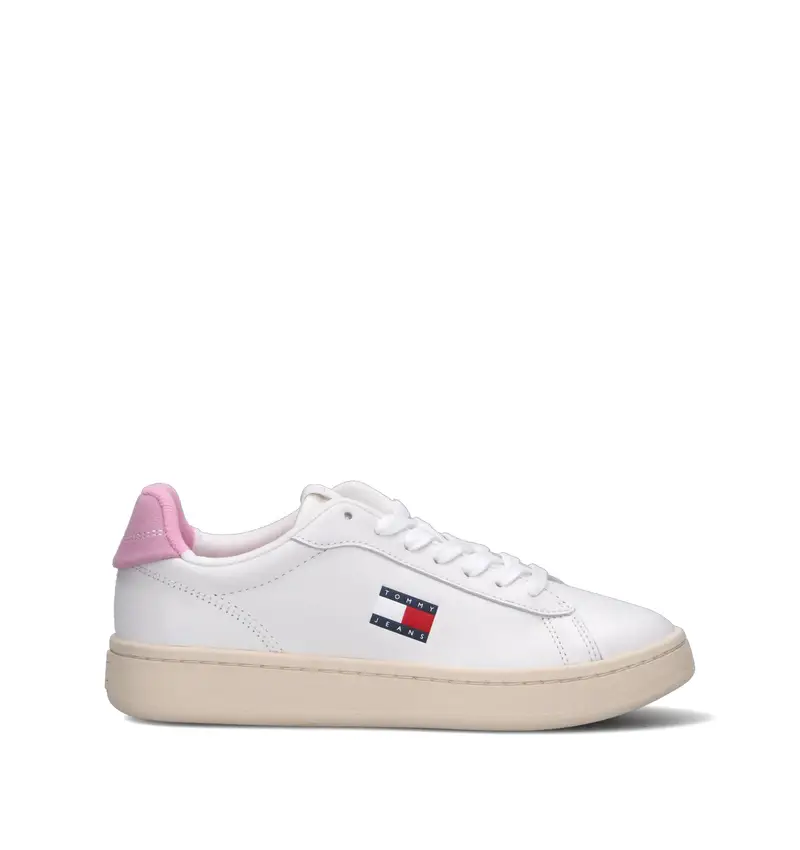 Sneaker donna bianca/rosa in pelle Vario