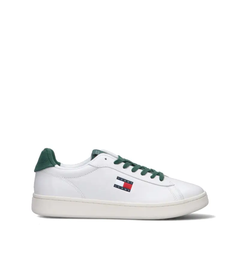 Sneaker uomo bianca/verde in pelle Vario