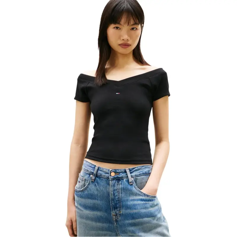 Top DW0DW22265 Tommy Hilfiger Jeans - black / XS