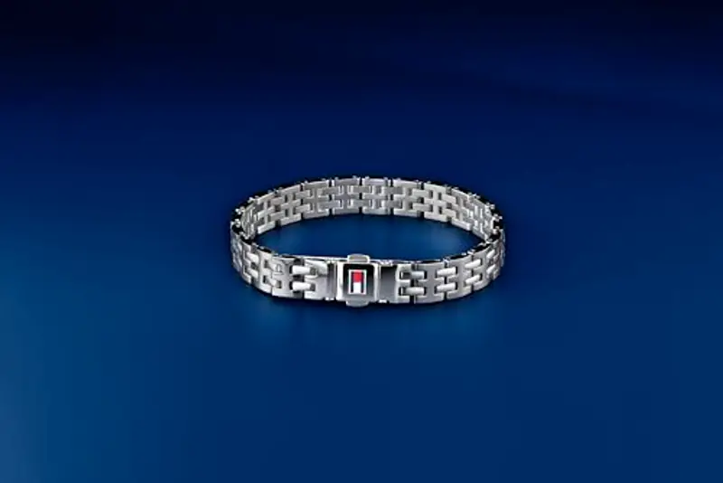 Tommy Hilfiger Jewelry Braccialetto da Uomo in Acciaio Inossidabile con la Bandiera Iconica di Tommy Hilfiger miniatura 3