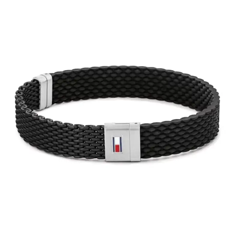 Tommy Hilfiger Jewelry Braccialetto da uomo in Silicone in nero o blu