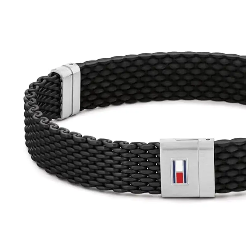 Tommy Hilfiger Jewelry Braccialetto da uomo in Silicone in nero o blu miniatura 2