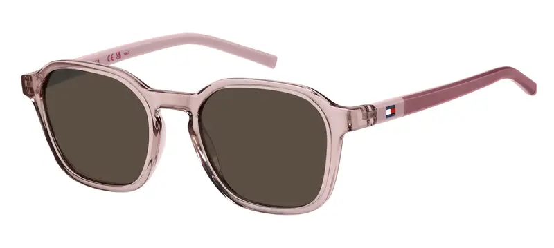 Tommy Hilfiger Junior TH 2245/S 35J/70 Occhiali da sole Eco-poliammide Rosa Marrone Squadrata Normale