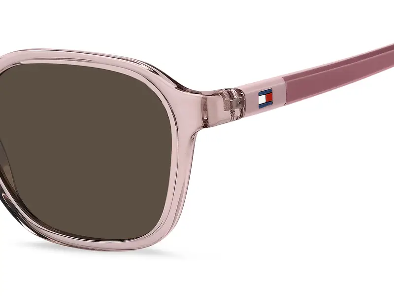 Tommy Hilfiger Junior TH 2245/S 35J/70 Occhiali da sole Eco-poliammide Rosa Marrone Squadrata Normale miniatura 2