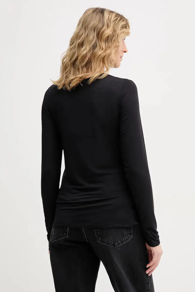 longsleeve con aggiunta di cashemire Nero miniatura 3