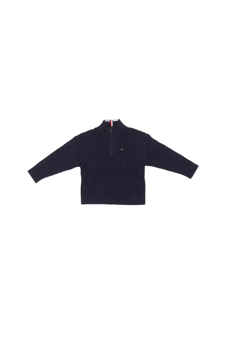 Maglia Bambino TOMMY HILFIGER Blu Cotton cable half zip sweater