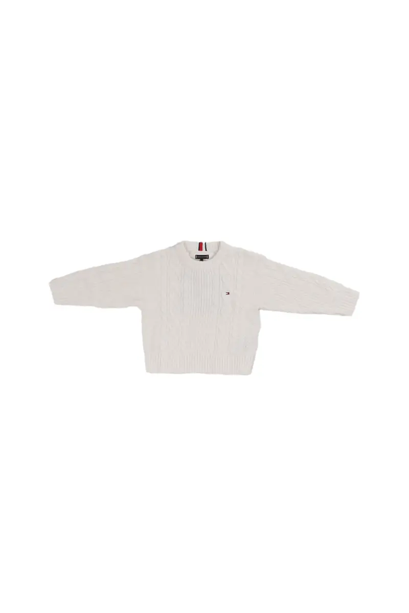 Maglia Bambino TOMMY HILFIGER Ivory Cotton cable mix graphic