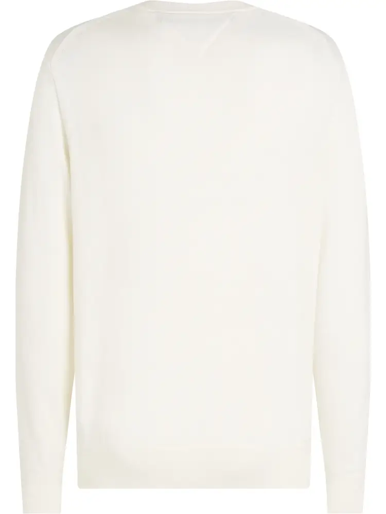 maglia bianca uomo in cotone mini logo sul petto miniatura 2