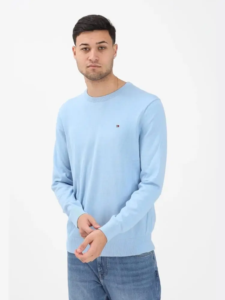 maglia celeste uomo mini logo