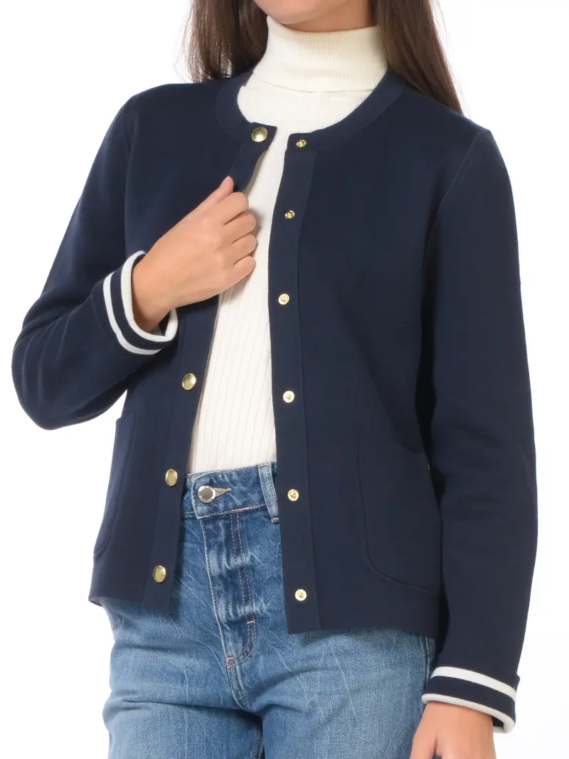 maglia da donna Tommy Hilfiger aperta reversibilie Blu miniatura 2