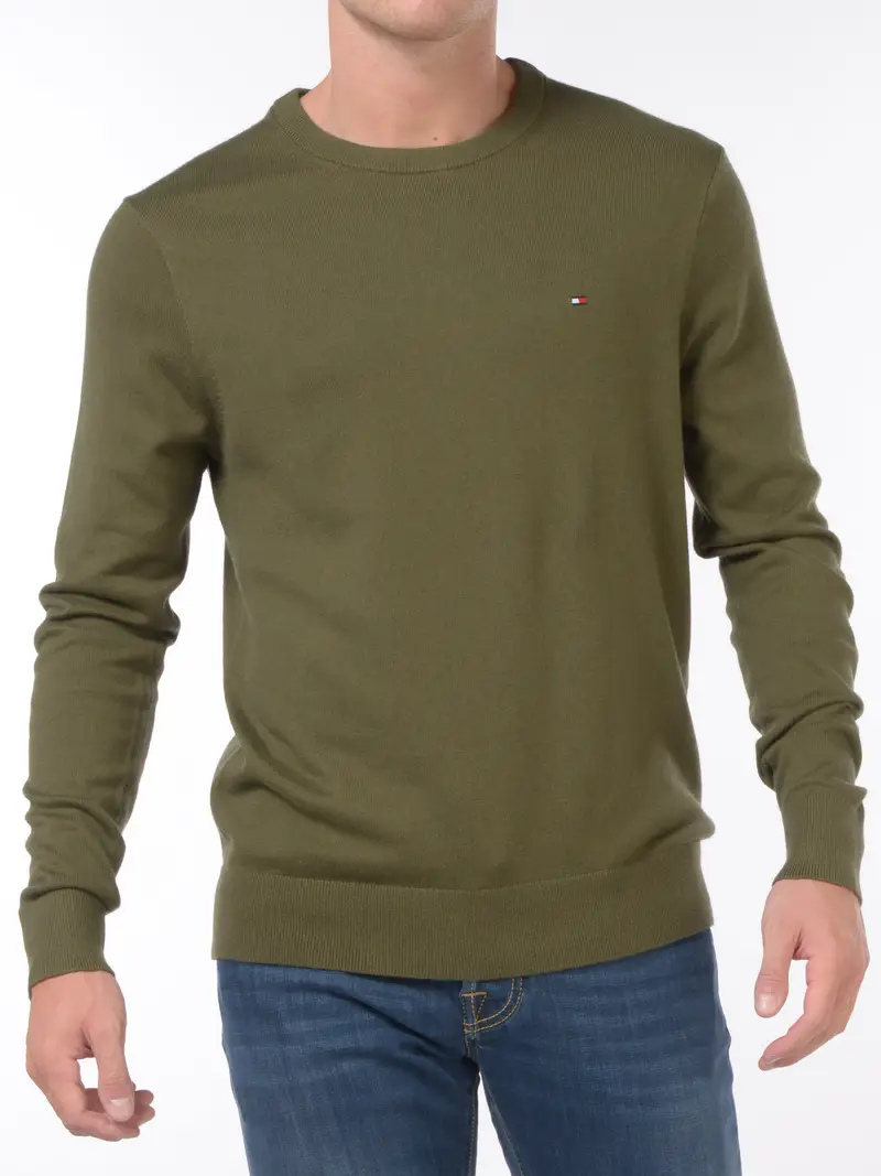 maglia da uomo Tommy Hilfiger girocollo con logo Bianco