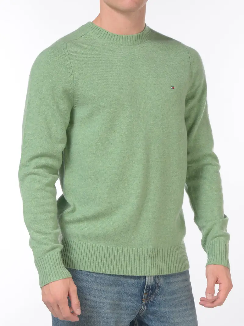 maglia da uomo Tommy Hilfiger girocollo con logo Blu