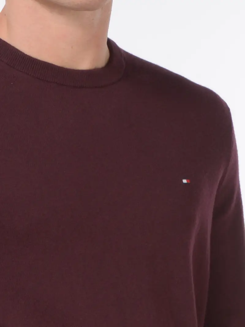 maglia da uomo Tommy Hilfiger girocollo con logo Grigio miniatura 2