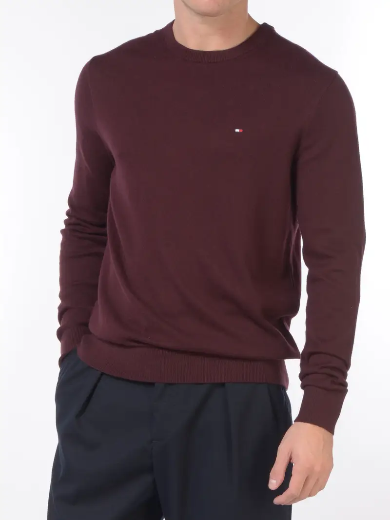 maglia da uomo Tommy Hilfiger girocollo con logo Grigio