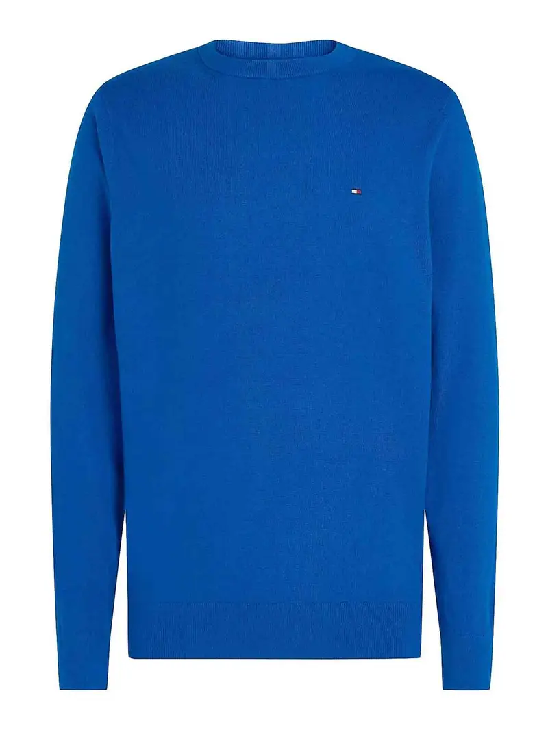 Maglia Girocollo Indaco Con Mini Logo Lavaggio Medio