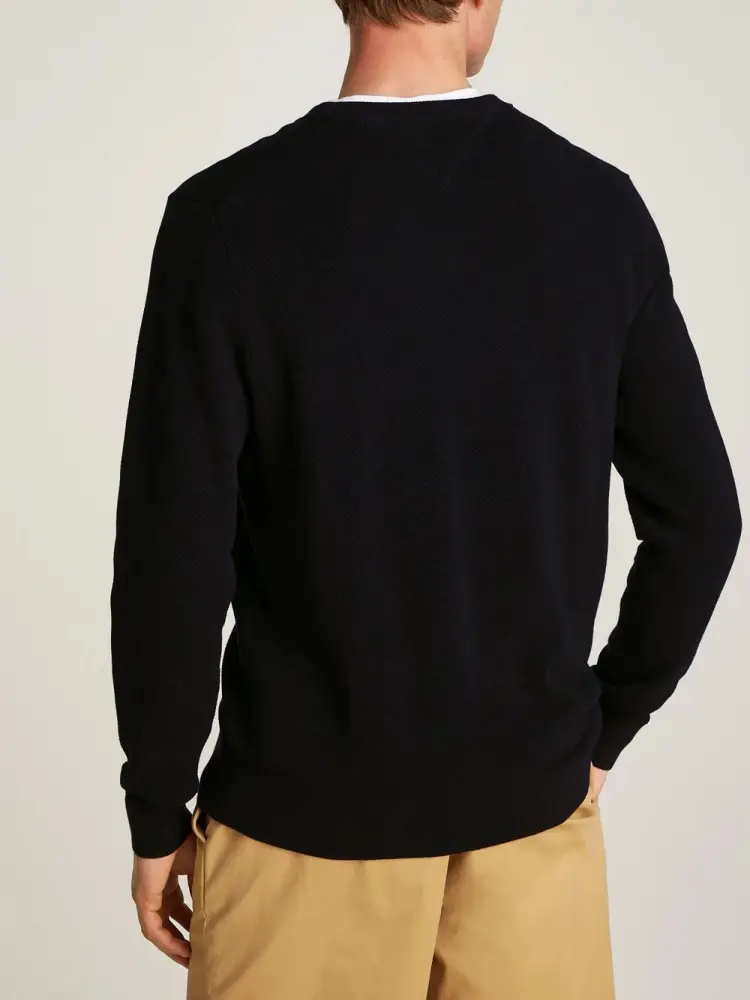 maglia nera uomo in cotone mini logo sul petto miniatura 2