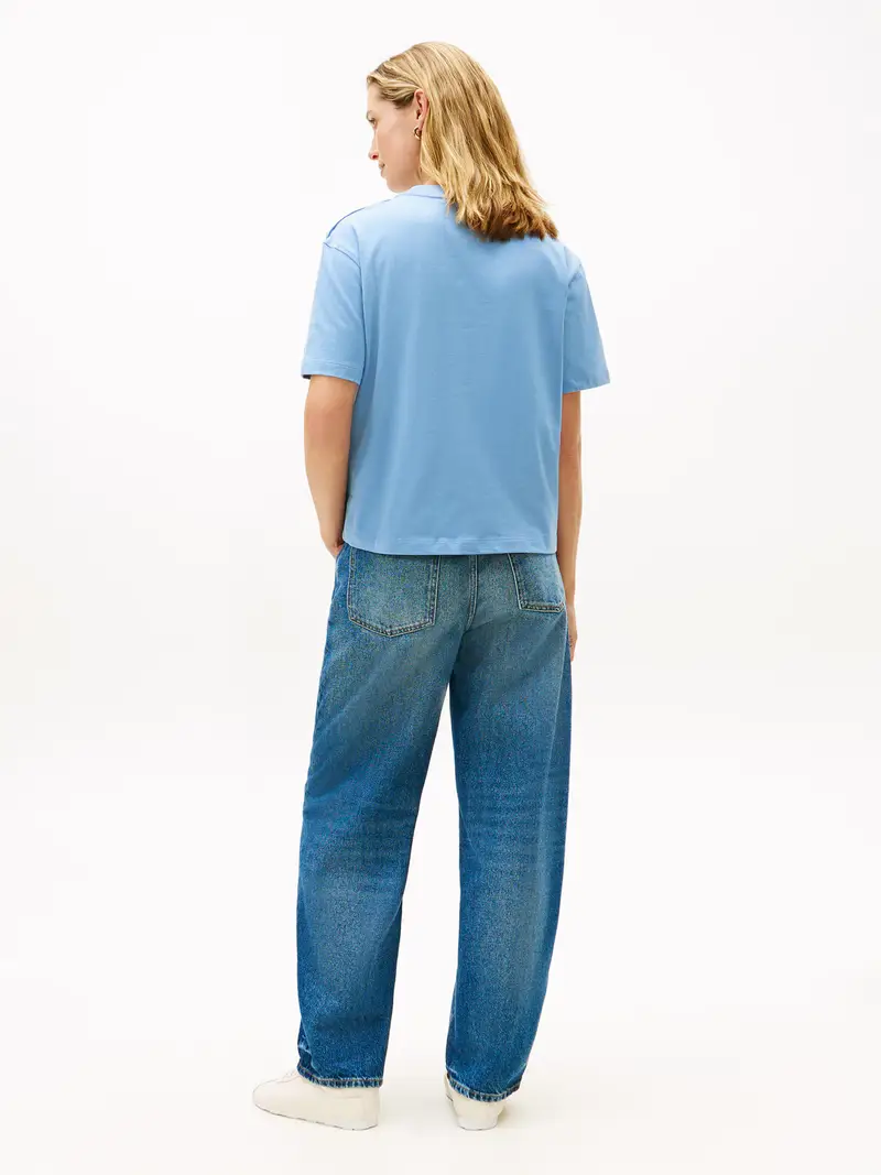 Maglietta blu chiaro / bianco miniatura 3