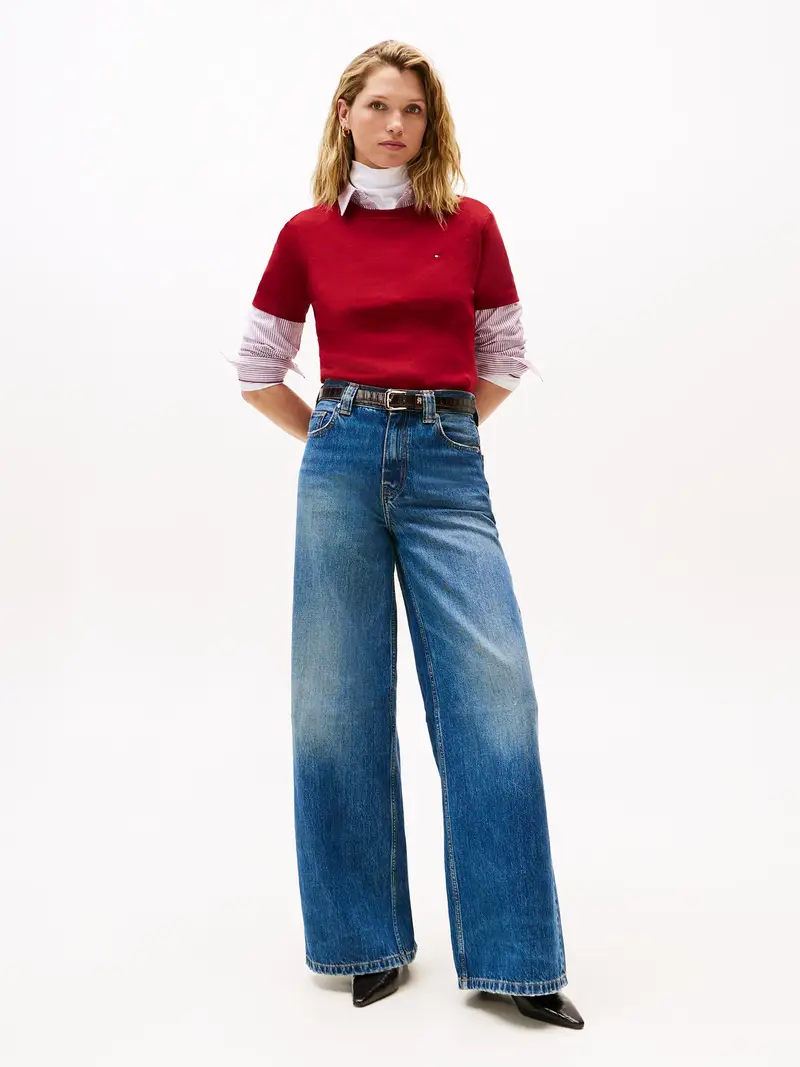 TOMMY HILFIGER Maglietta 'CODY' navy / rosso sangue / bianco miniatura 3