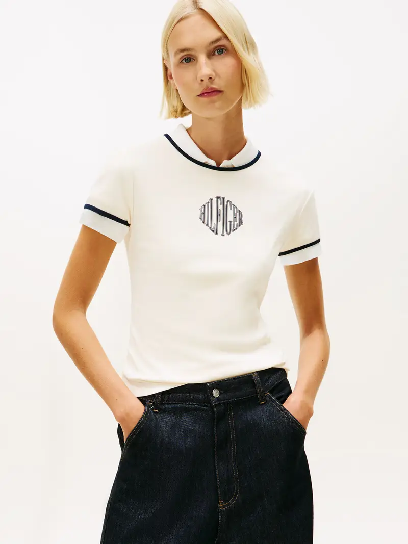 Maglietta écru / navy Écru miniatura 2