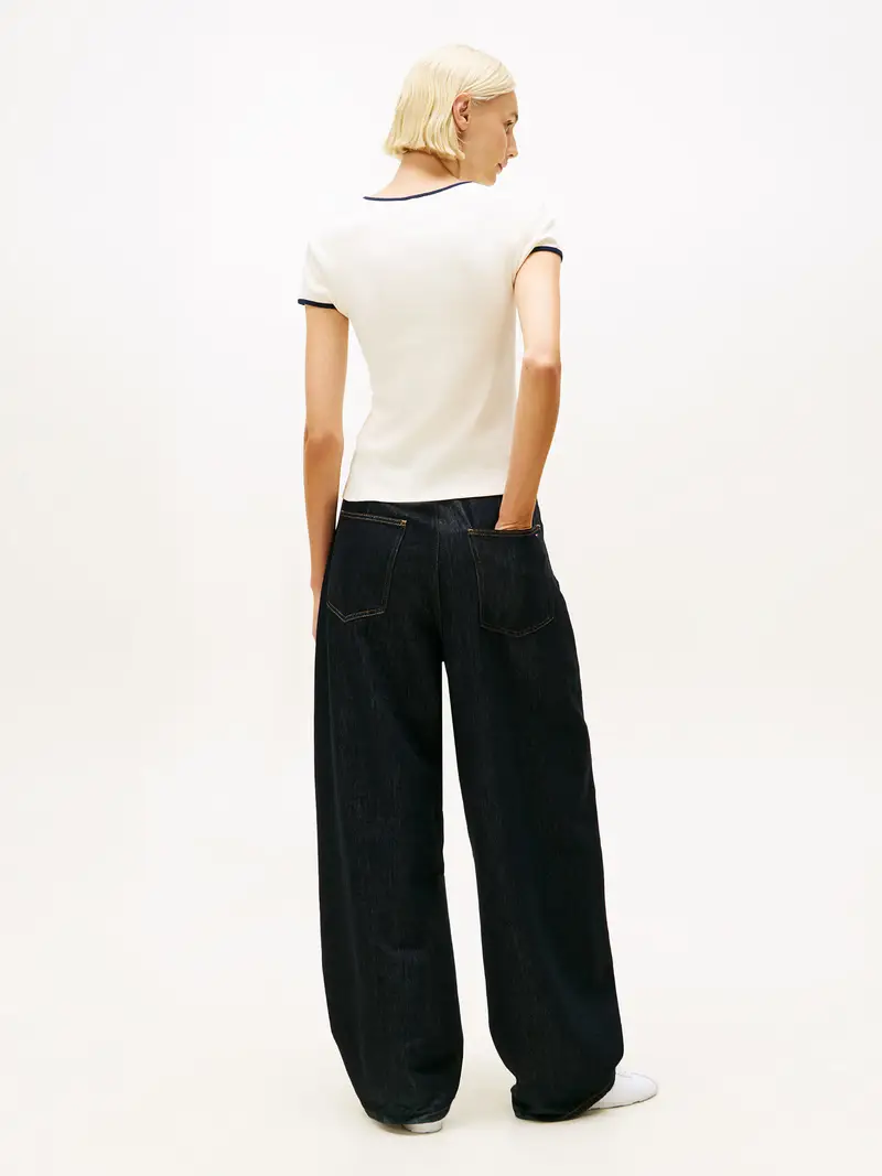 Maglietta écru / navy Écru miniatura 3