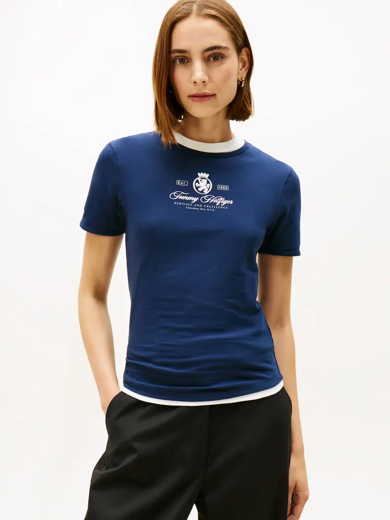 Maglietta marino / bianco miniatura 2