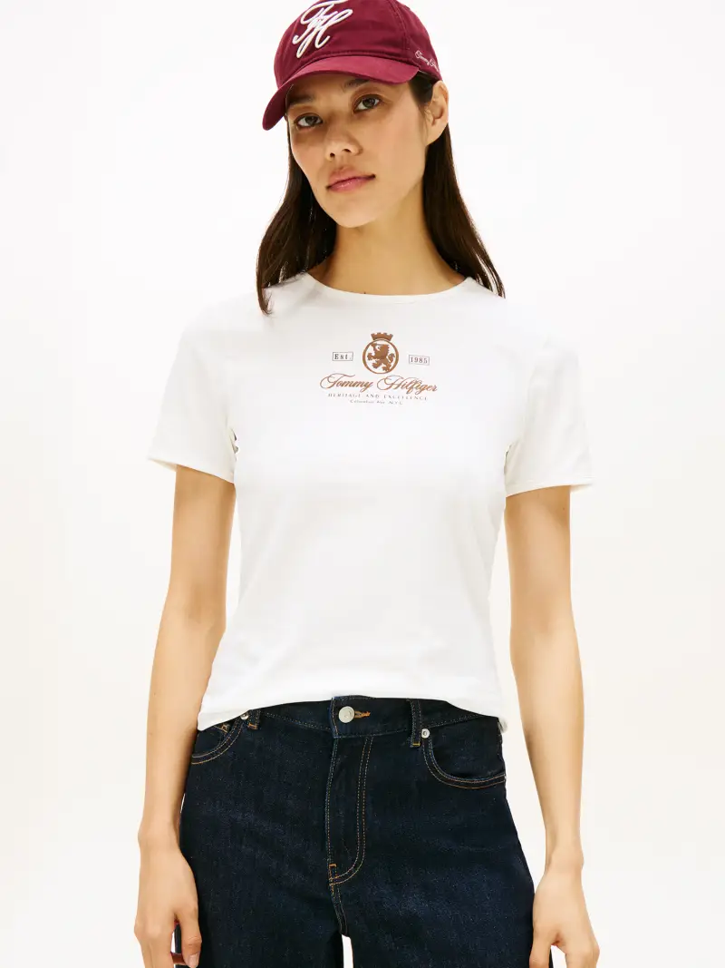 Maglietta marrone / bianco miniatura 2