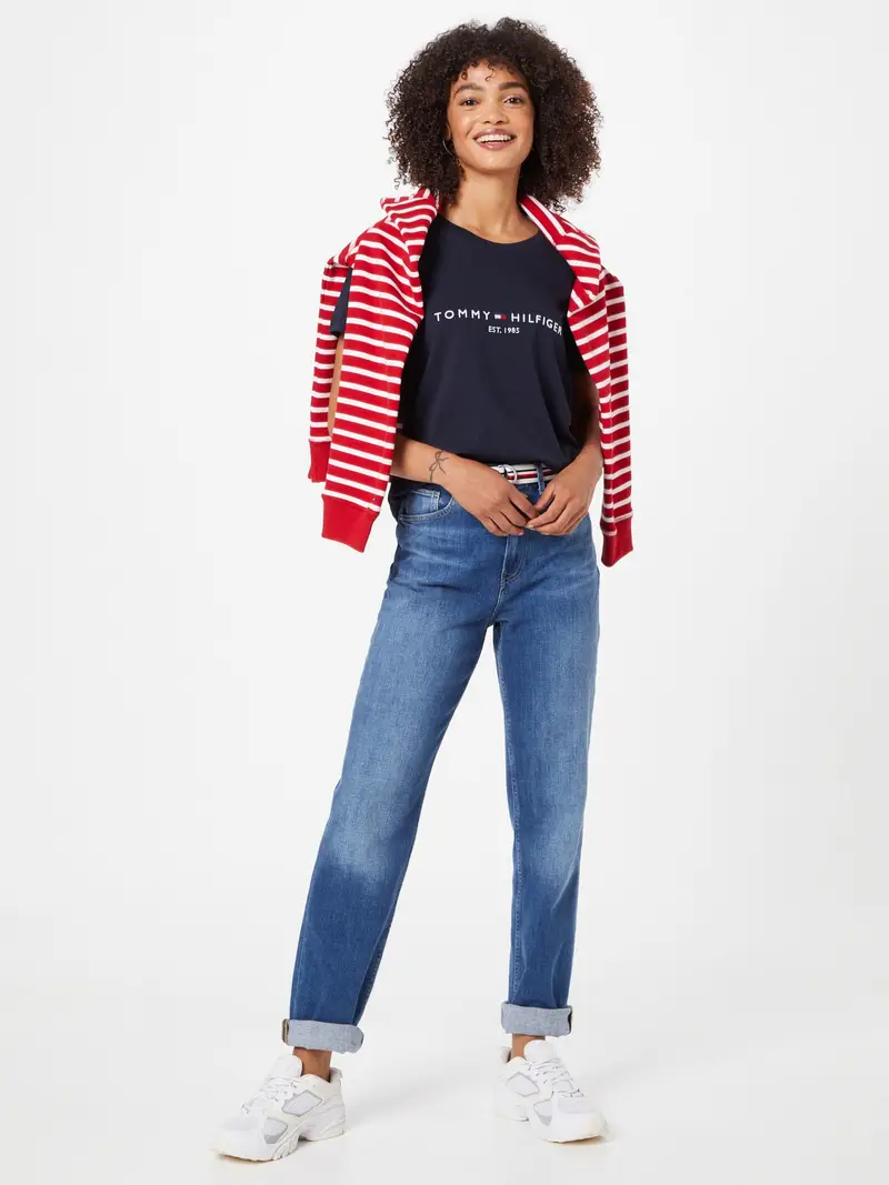 TOMMY HILFIGER Maglietta  navy / bianco miniatura 3