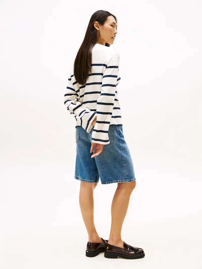 Maglietta navy / bianco lana miniatura 3