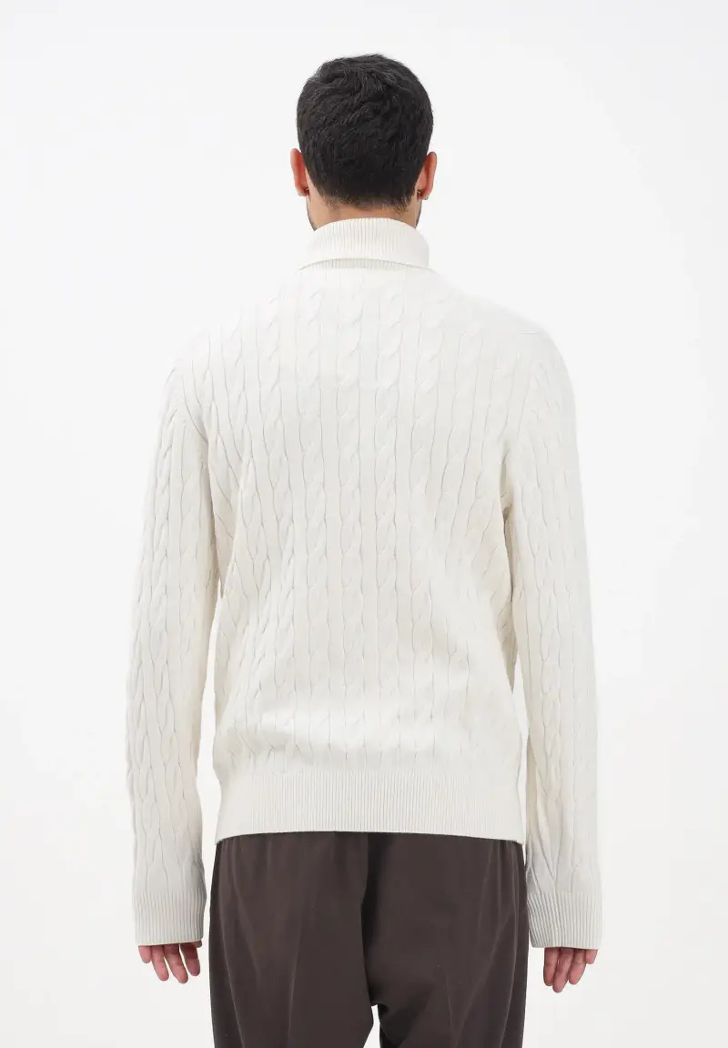 Maglioncino a collo alto panna da uomo miniatura 3