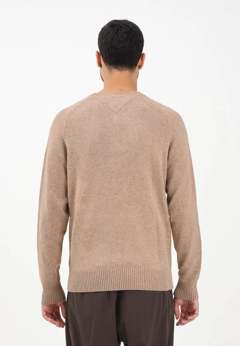 Maglioncino girocollo beige da uomo miniatura 3