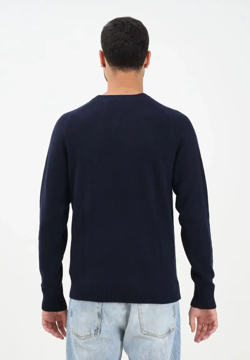 Maglioncino girocollo blu da uomo miniatura 3