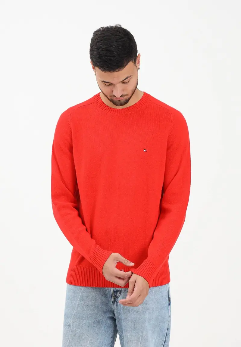 Maglioncino girocollo rosso da uomo miniatura 2