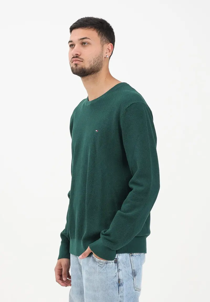 Maglioncino girocollo verde da uomo miniatura 2