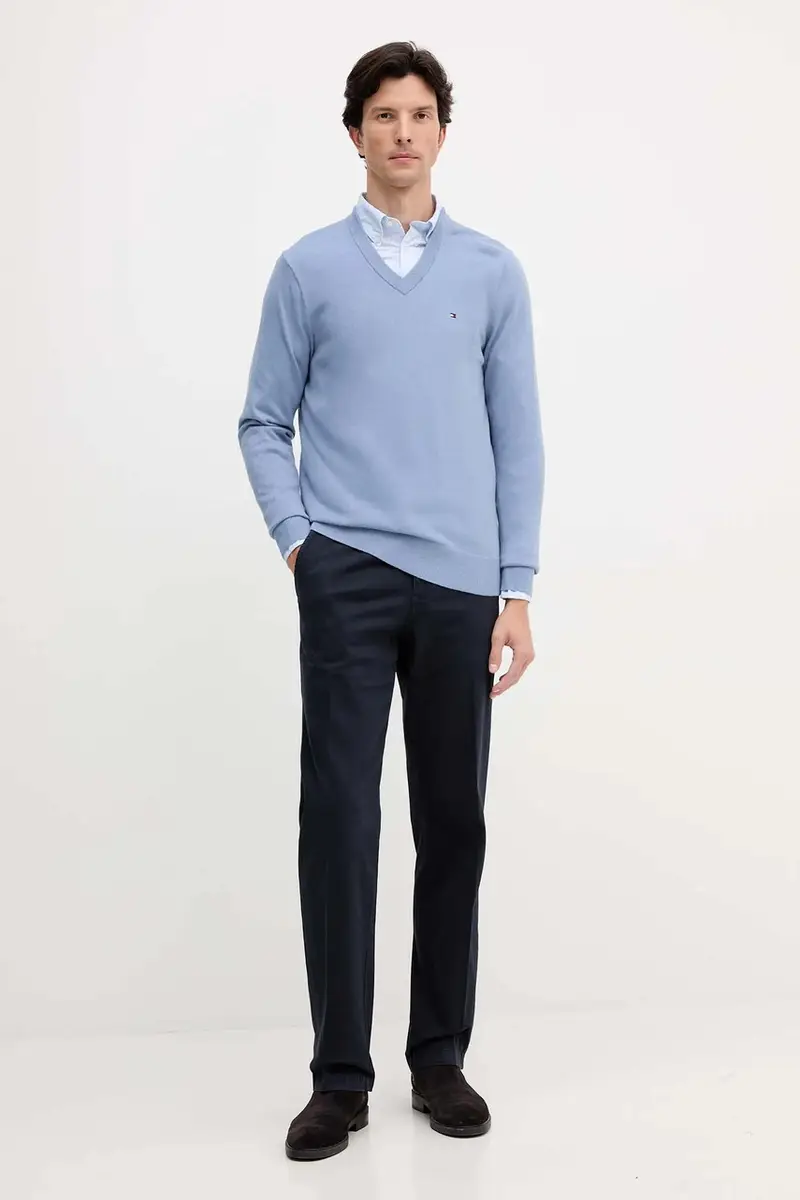 maglione con aggiunta di cachemire colore blu MW0MW28047 miniatura 2