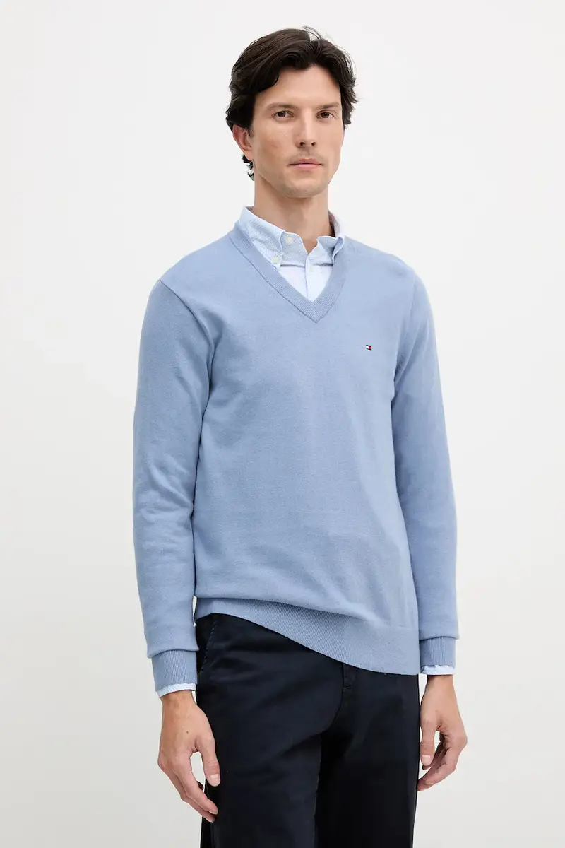 maglione con aggiunta di cachemire colore blu MW0MW28047