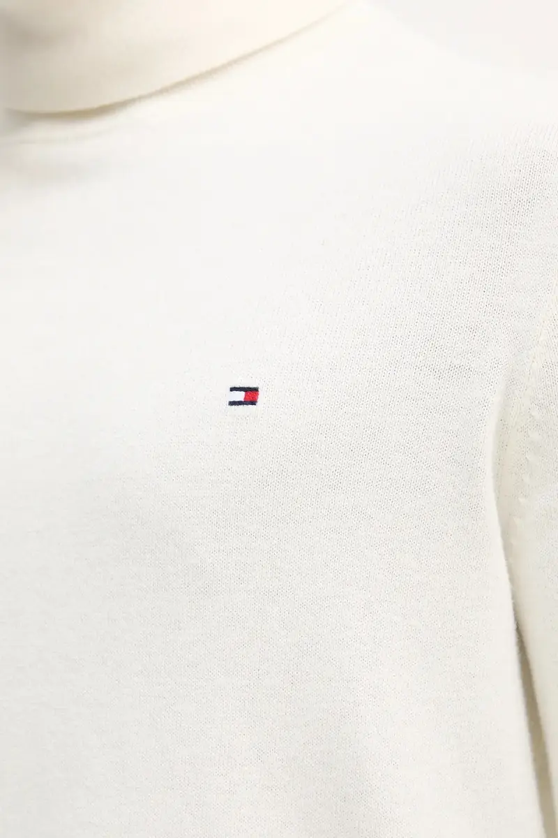 maglione con aggiunta di cachemire colore blu navy MW0MW28048 Beige miniatura 5