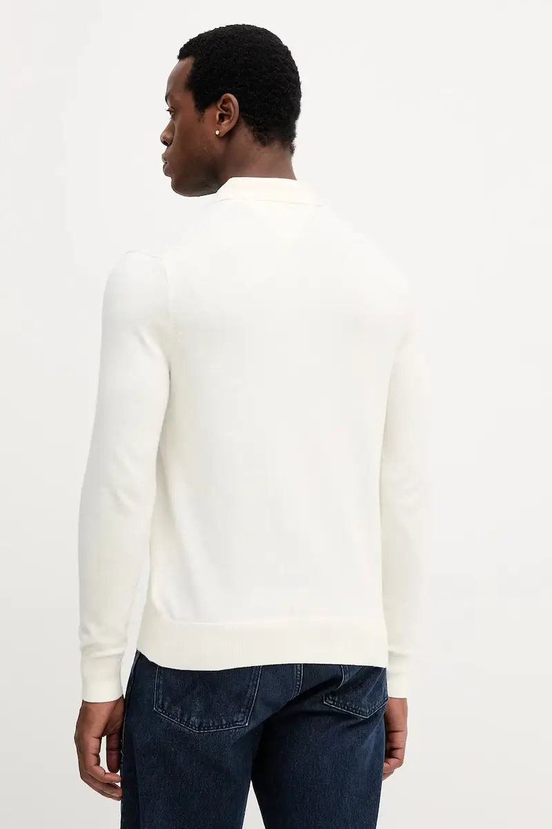 maglione con aggiunta di cachemire colore blu navy MW0MW36519 Beige miniatura 3