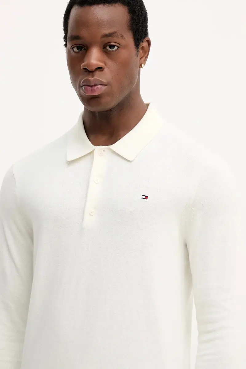 maglione con aggiunta di cachemire colore blu navy MW0MW36519 Beige miniatura 4