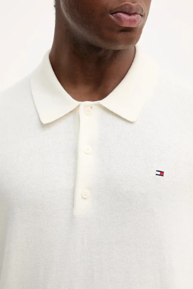 maglione con aggiunta di cachemire colore blu navy MW0MW36519 Beige miniatura 5