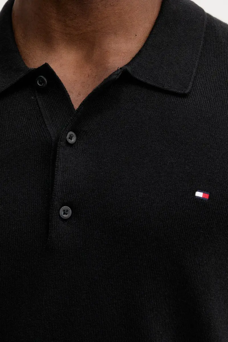 maglione con aggiunta di cachemire colore blu navy MW0MW36519 Nero miniatura 5