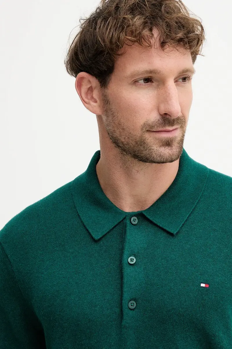 maglione con aggiunta di cachemire colore blu navy MW0MW36519 Turchese miniatura 4