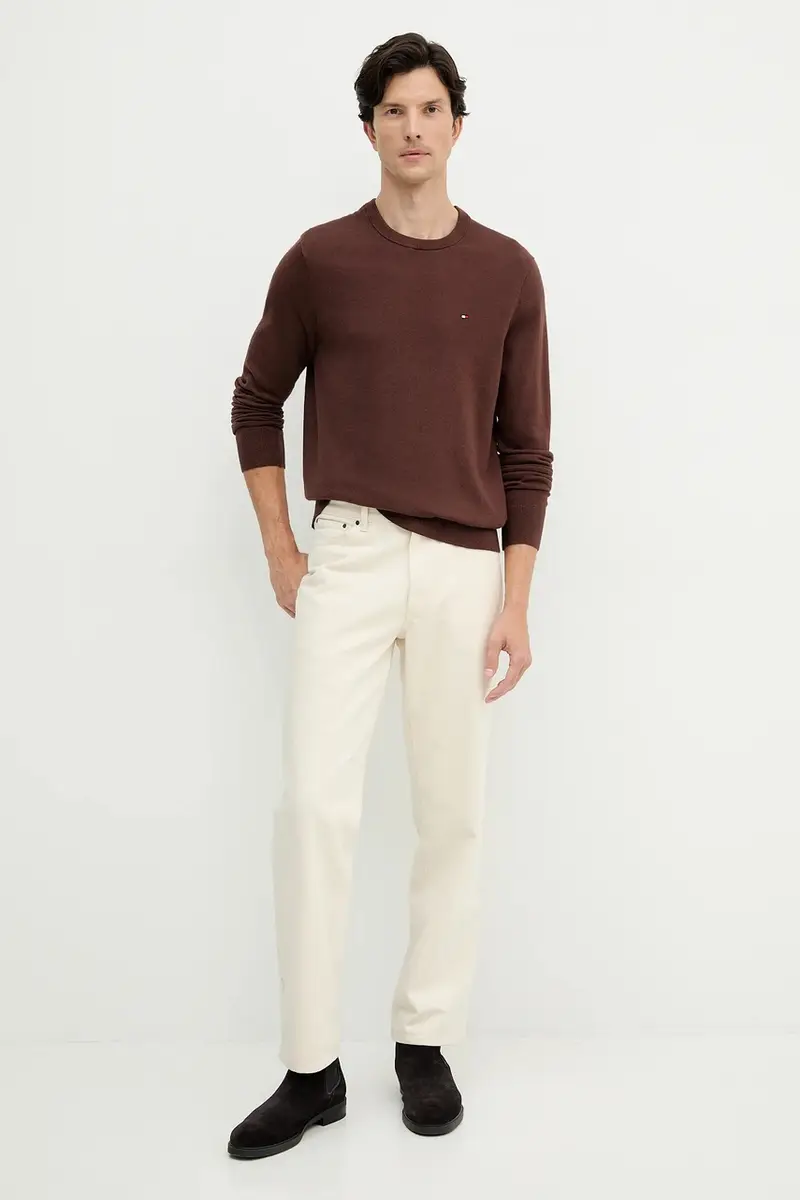 maglione con aggiunta di cachemire colore granata MW0MW28046 Marrone miniatura 2