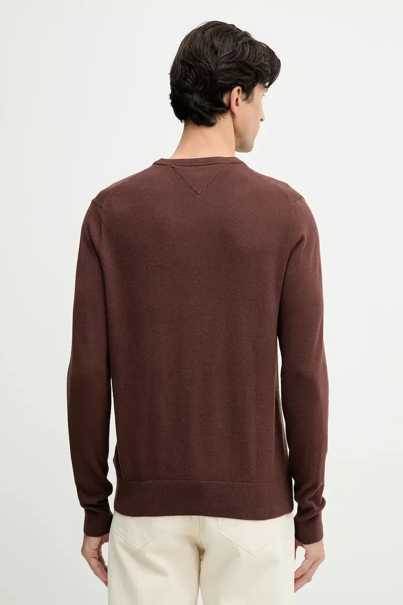 maglione con aggiunta di cachemire colore granata MW0MW28046 Marrone miniatura 3