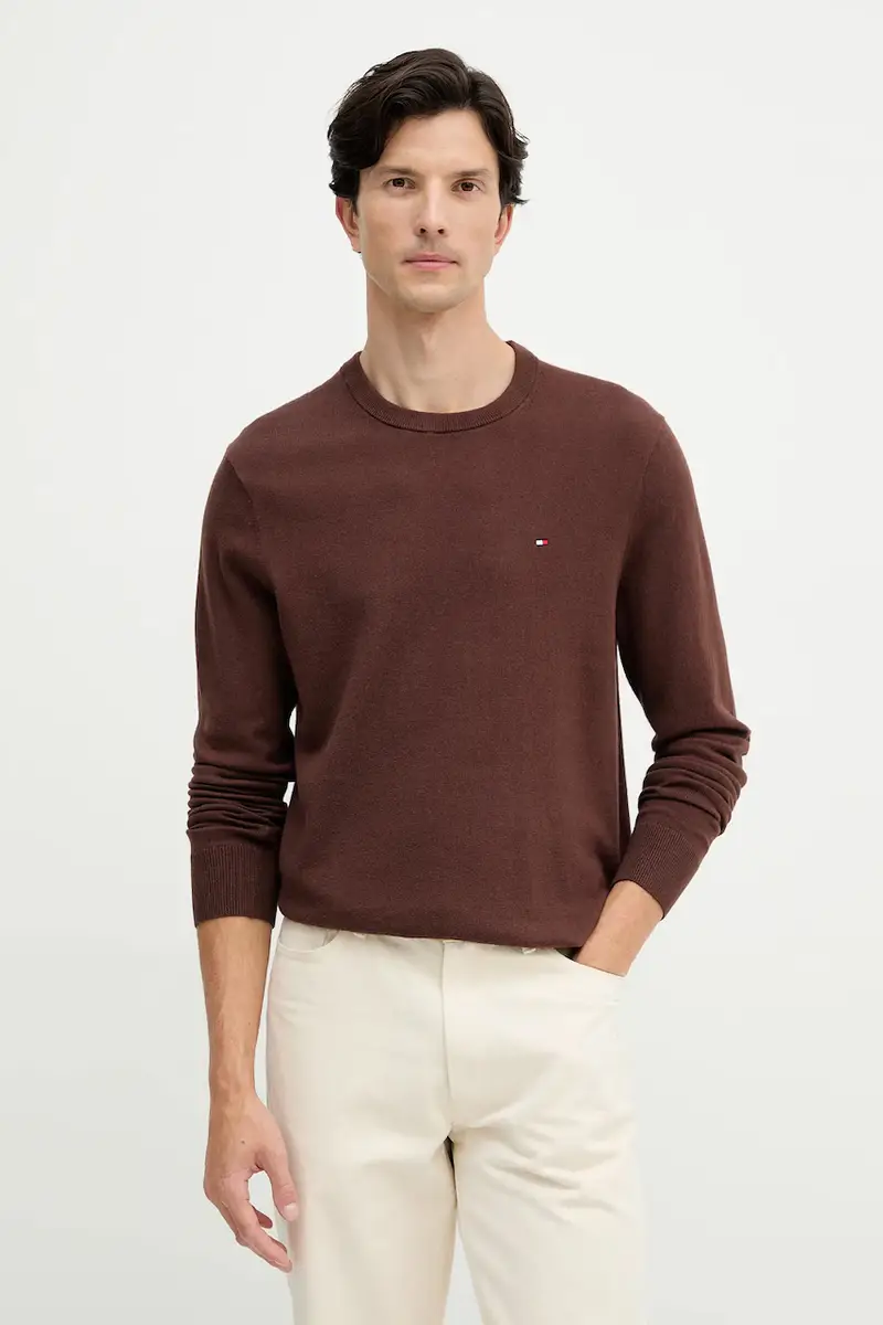 maglione con aggiunta di cachemire colore granata MW0MW28046 Marrone