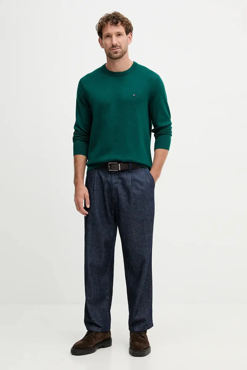 maglione con aggiunta di cachemire colore granata MW0MW28046 Turchese miniatura 2