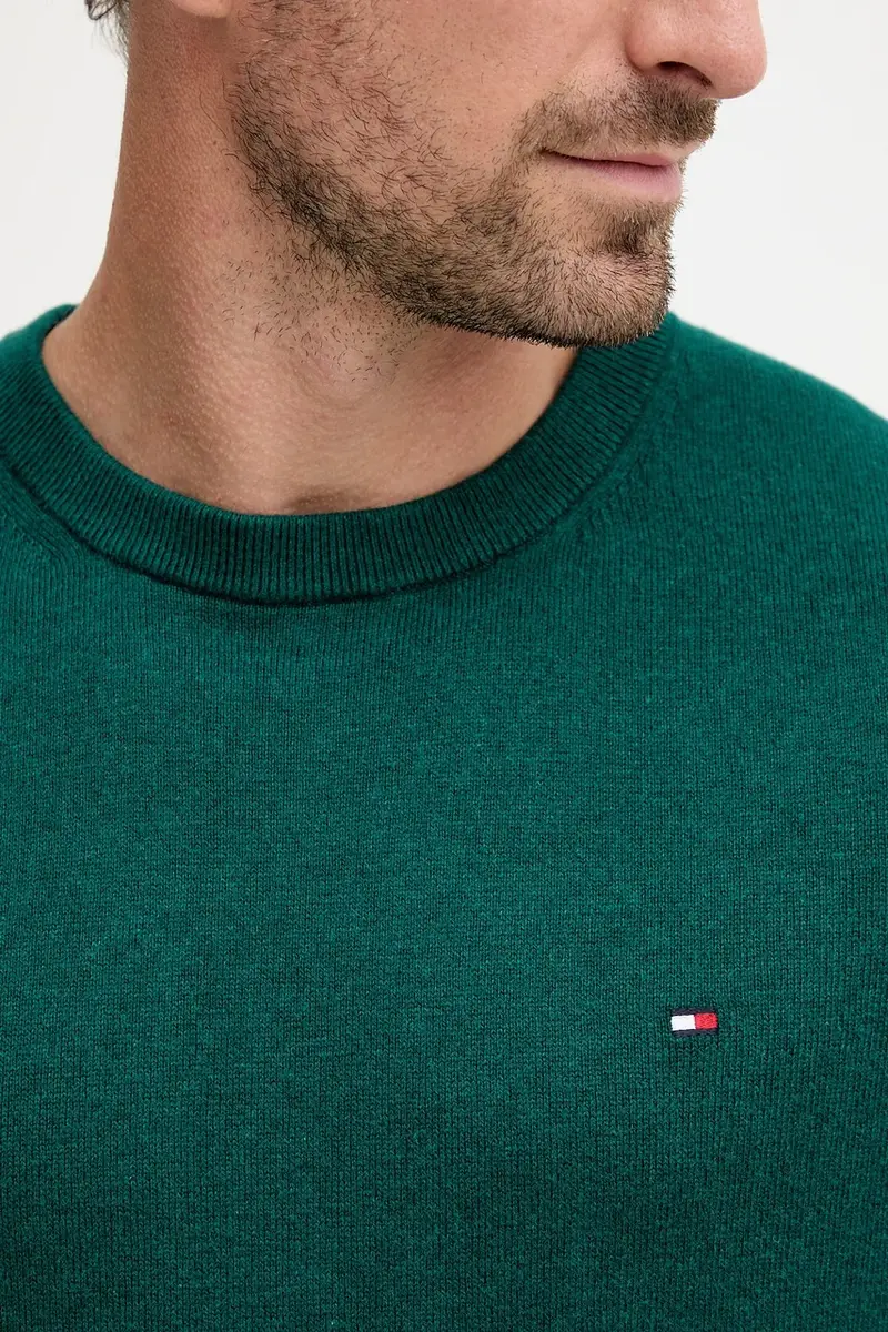 maglione con aggiunta di cachemire colore granata MW0MW28046 Turchese miniatura 5